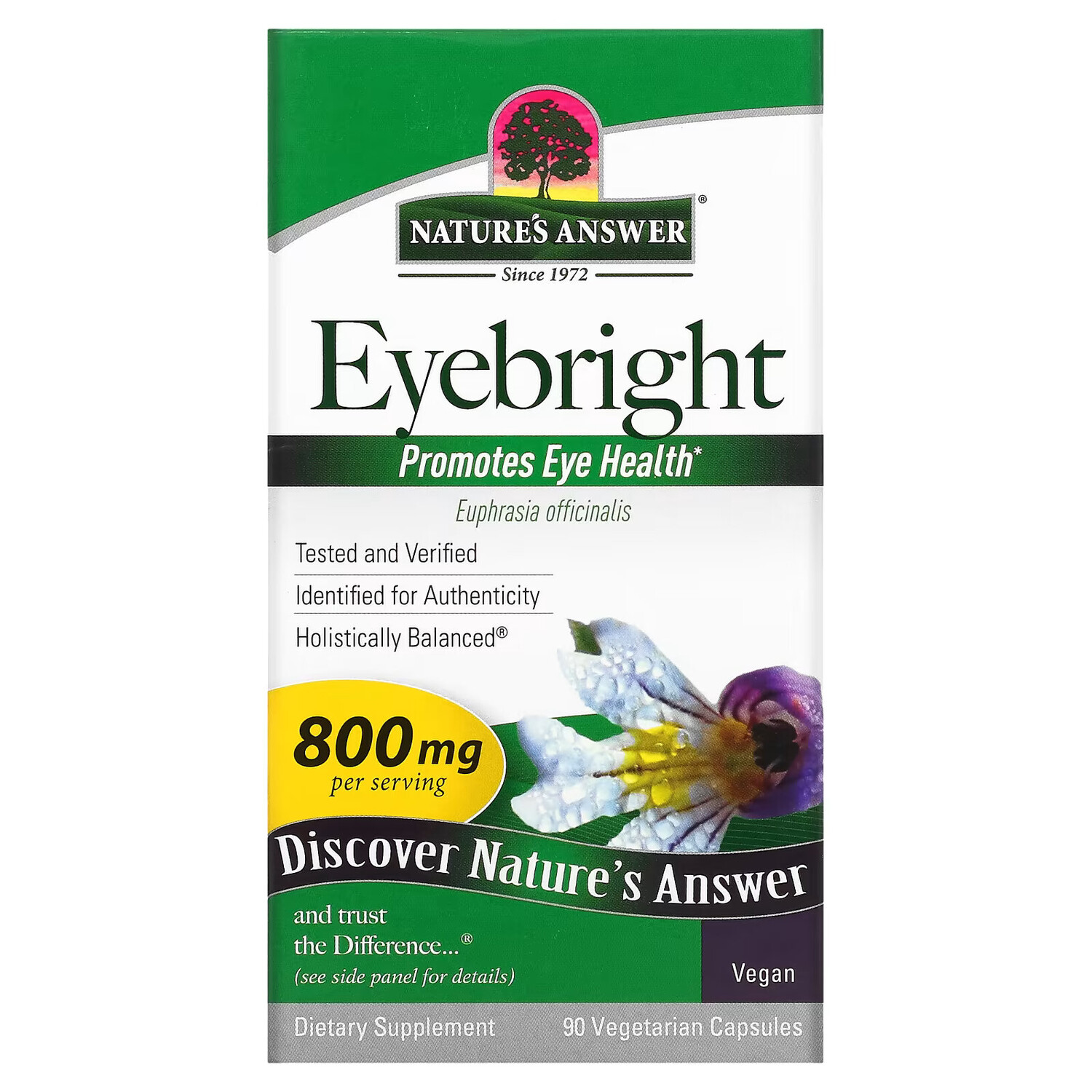 

Nature's Answer, очанка, 400 мг, 90 вегетарианских капсул