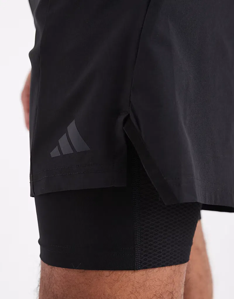 Универсальные шорты Adidas Performance D4T для тренировок 2 в 1, черный — фото 4