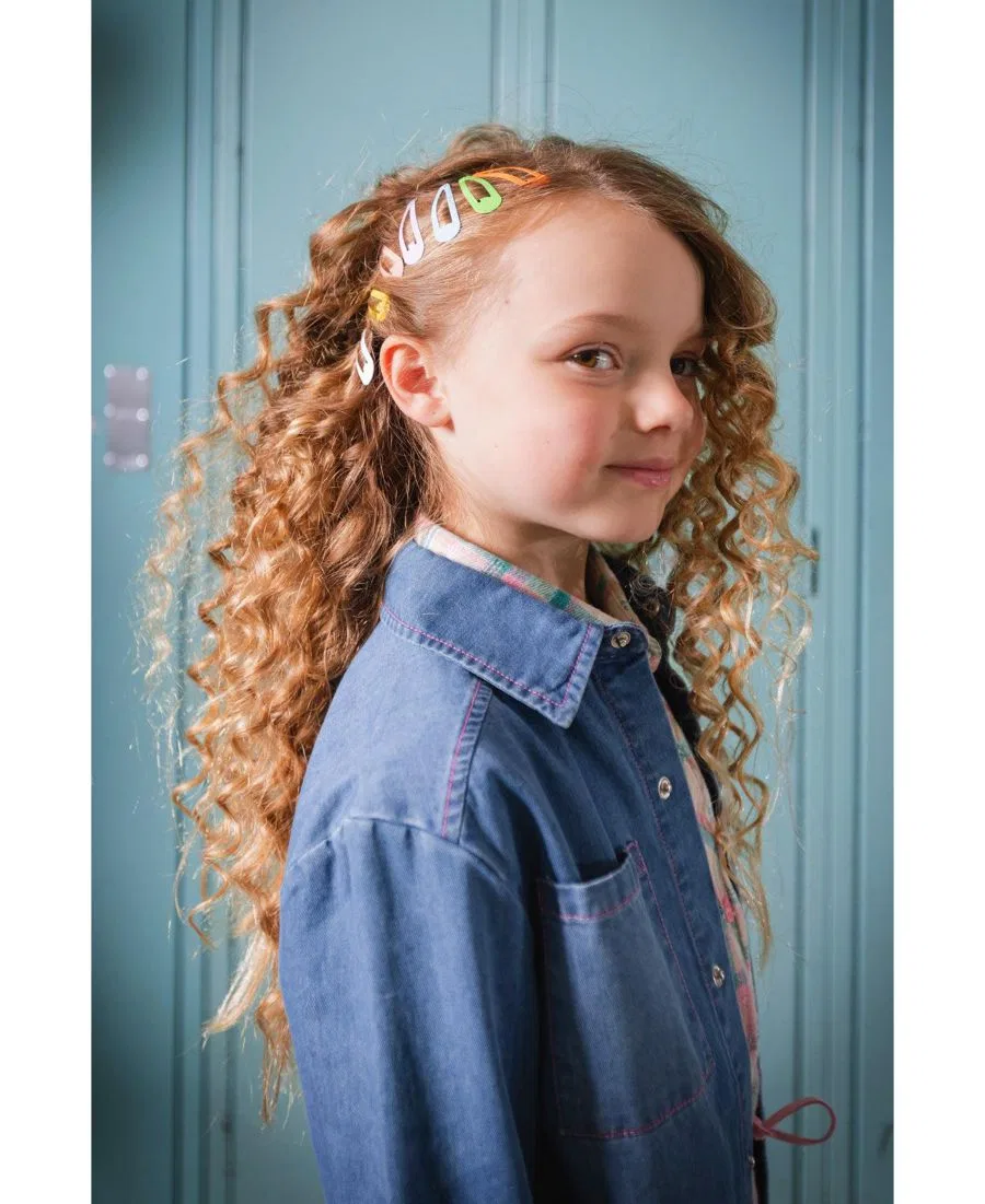 Джинсовая рубашка с принтом Ivy Kids Deux par Deux, Navy Blue Denim — фото 3