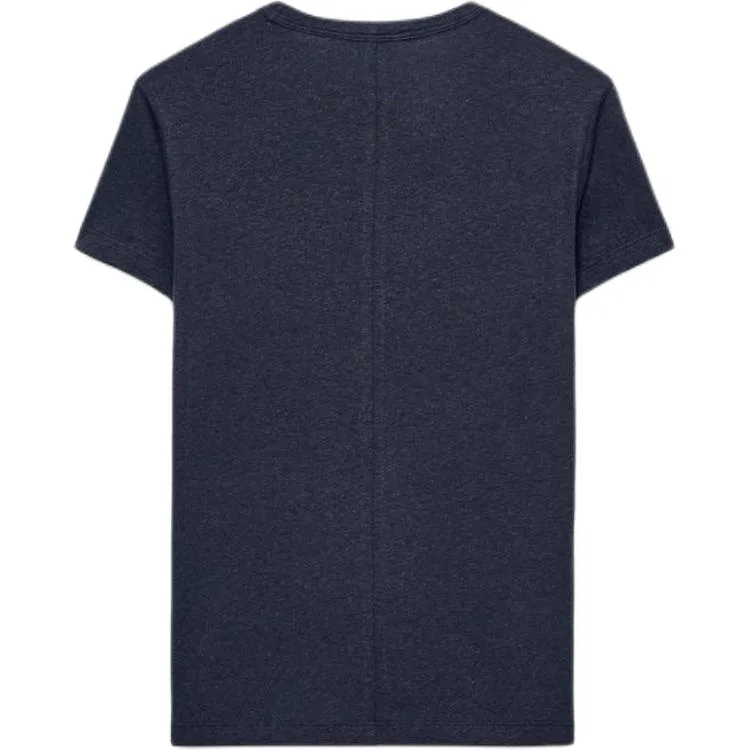 Женская футболка с круглым вырезом Sea Blue ZARA — фото 3