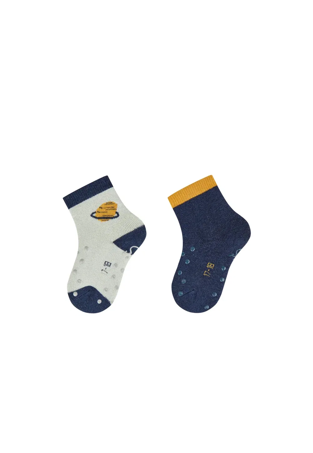 Abs krabbelsocken 2er Pack Planet und uni mit Innenfrottee - носки Sterntaler, Pudergrün