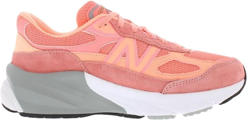 Детские кроссовки для девочек с водонепроницаемым верхом 990 V6 New Balance, Orange/Purple-Orange — фото 2
