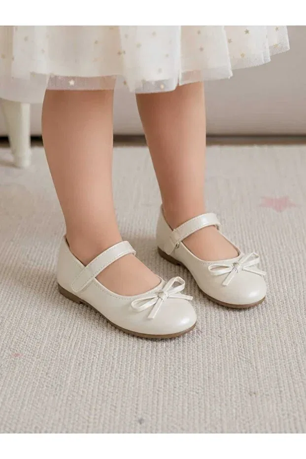 Детские балетки для девочек с бантом Marka, Nude Color