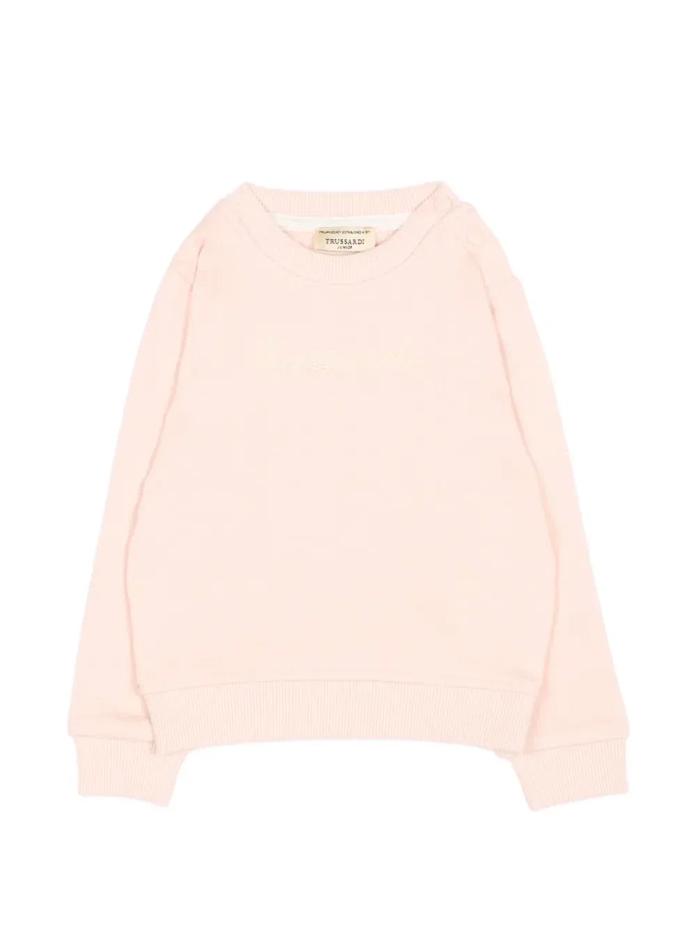 Толстовка с вышитым логотипом и пуговицами на плечах Trussardi Junior, розовый