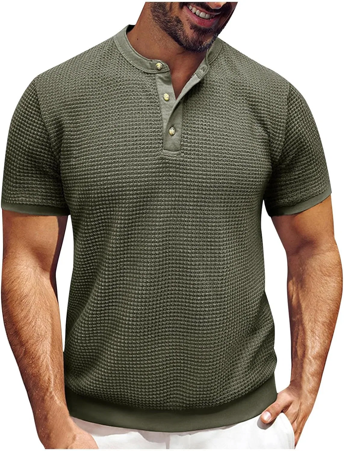 Мужская футболка с круглым вырезом длинным рукавом Golf, Army Green