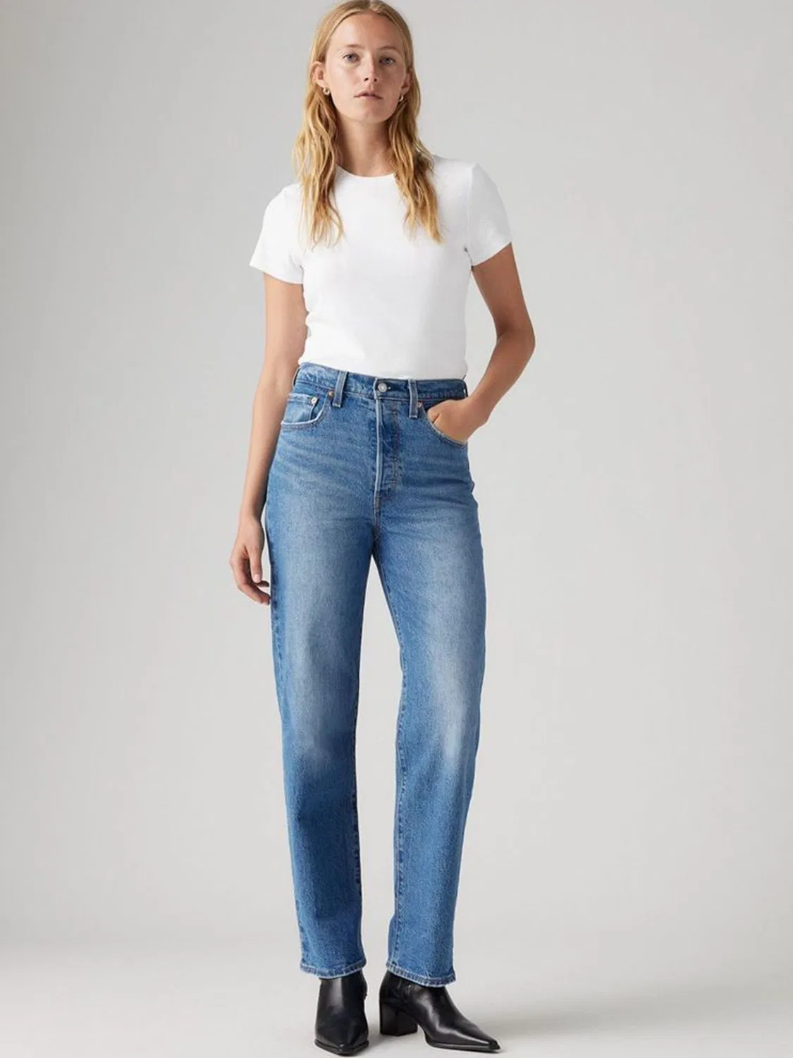 Джинсы прямого кроя, Ribcage Straight Ankle Levi's, синие — фото 3