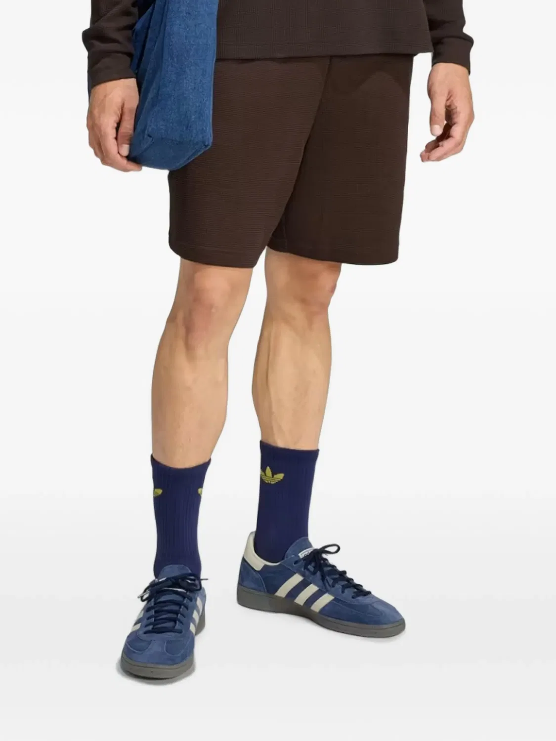 Фактурные шорты Trefoil Adidas, коричневый — фото 2