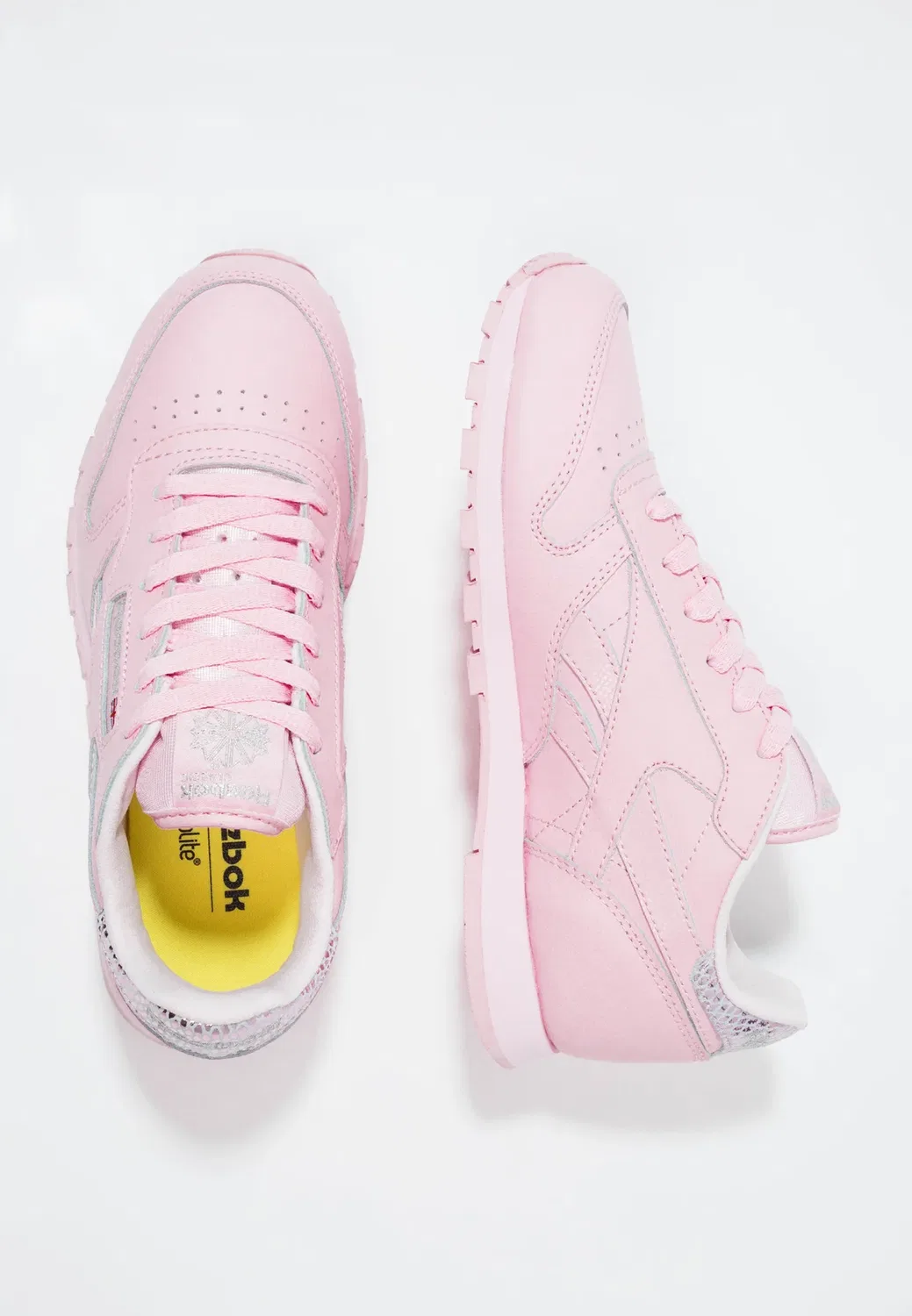 Классические кожаные кроссовки с металлическим блеском Reebok Classic, Luster Pink/Silver Metallic — фото 2
