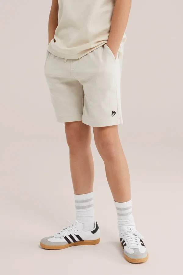 Брюки хлопковые Tracksuit bottoms We Fashion, beige, бежевый — фото 3