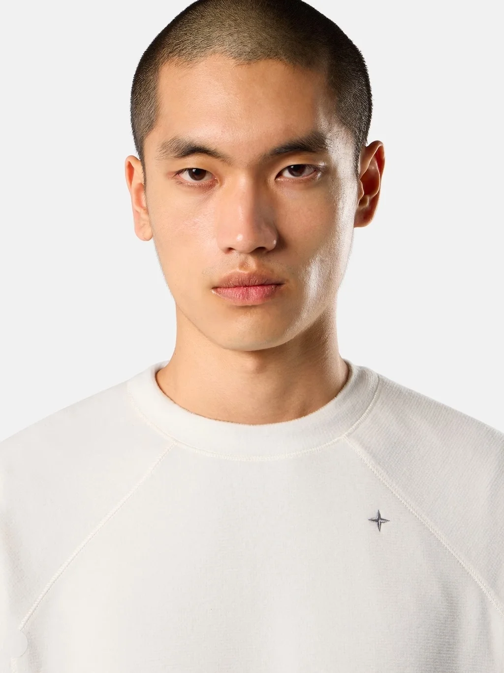 Мужской свитшот Stone Island Regular-fit Crewneck With Raglan Sleeves, гипсовый — фото 4