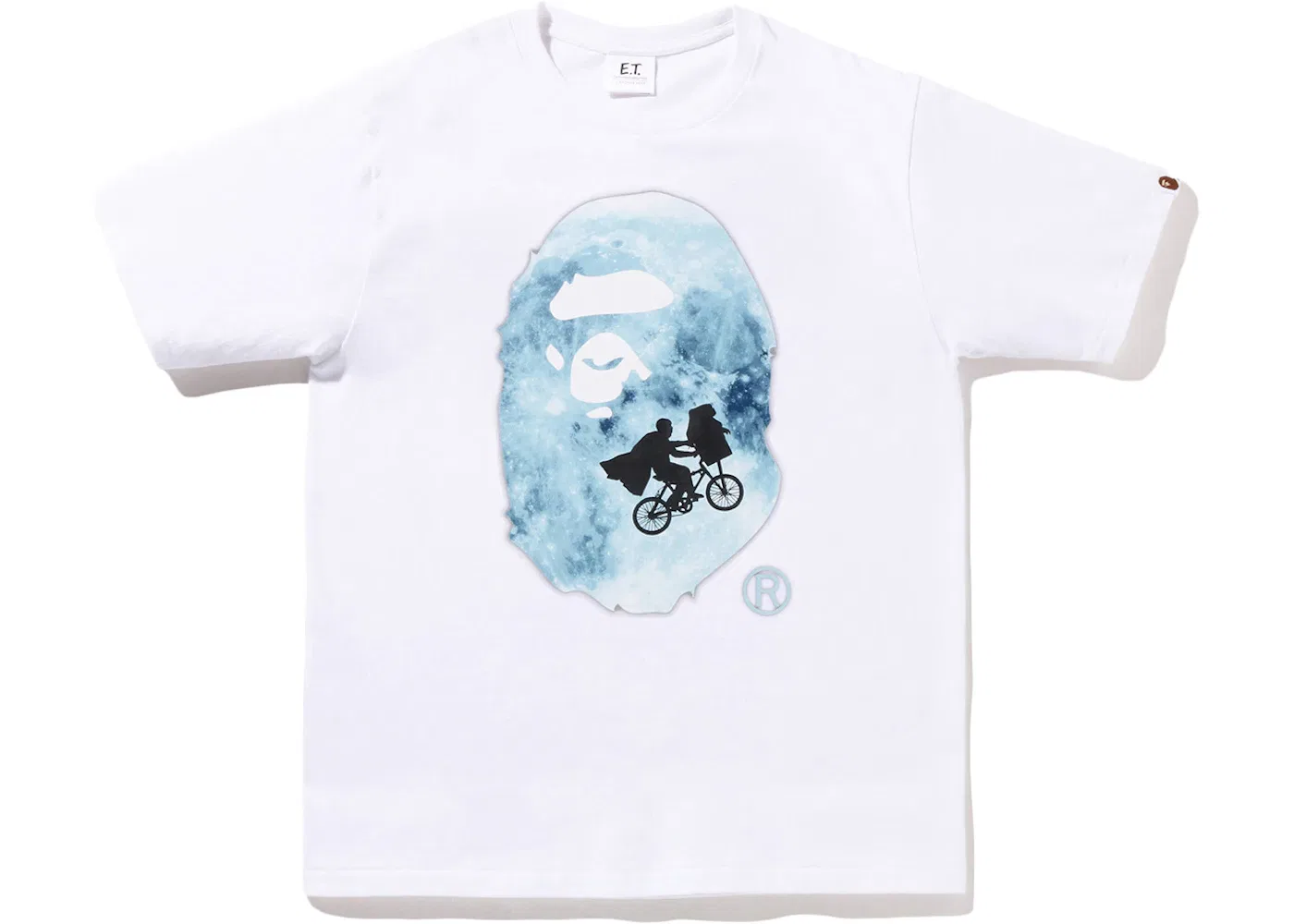 Детская футболка с принтом BAPE x E.T. Kids Ape Head Tee BAPE, White Gid