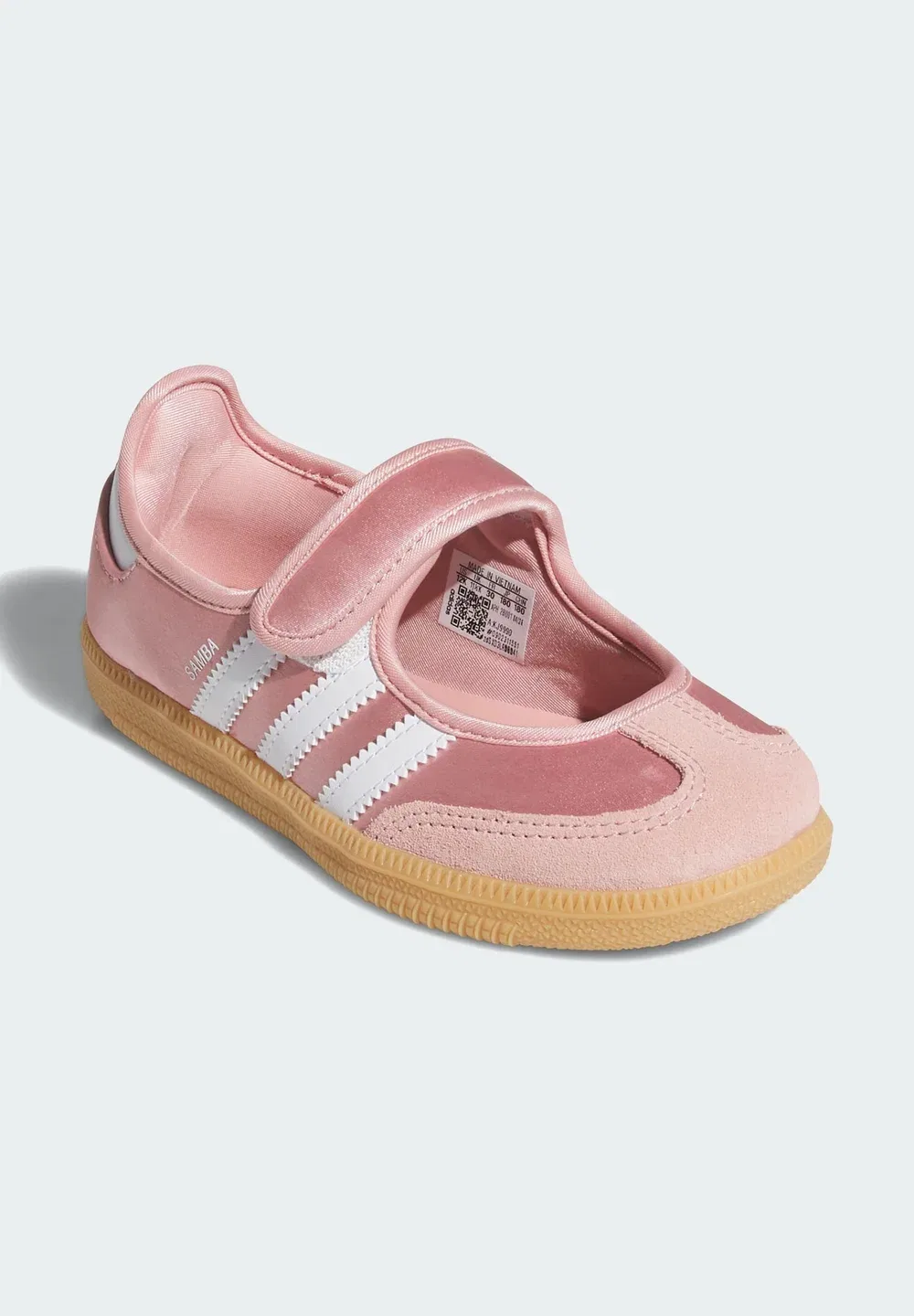 Туфли Samba Jane - балетки с ремешком на щиколотке Adidas Originals, Mauve Cloud White Gum — фото 2
