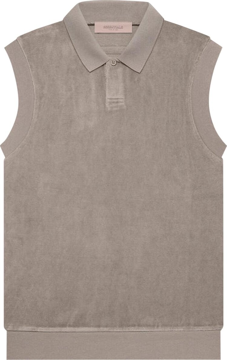 

Поло Fear of God Essentials Velour Sleeveless Polo 'Desert Taupe', серый