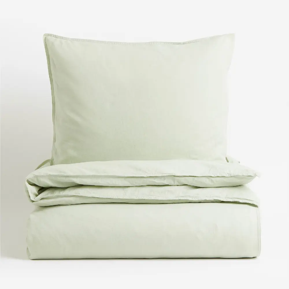 

Комплект односпального постельного белья H&M Home Linen-blend, светло-зеленый