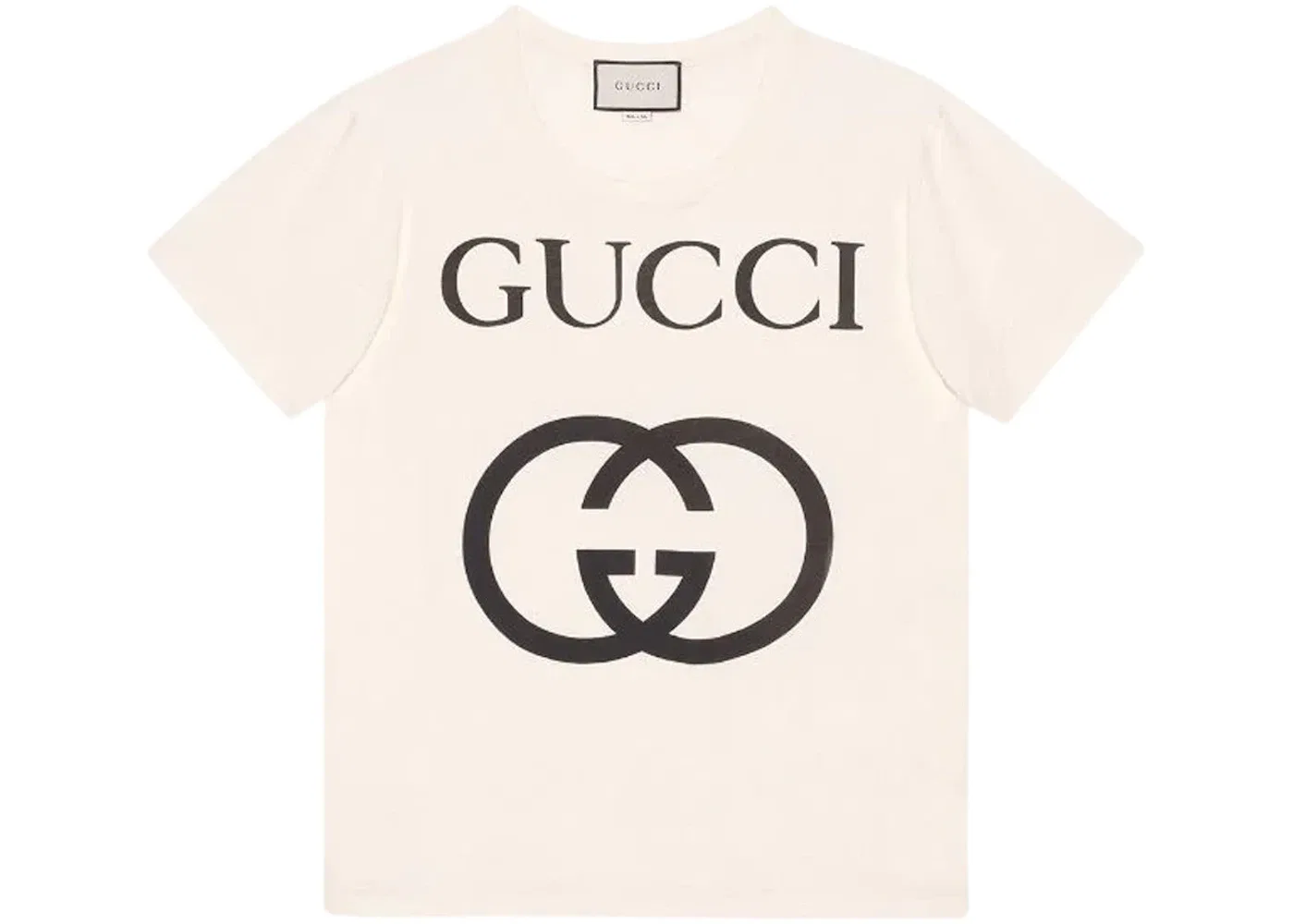 Мужская футболка с принтом Oversize with Interlocking G Gucci, White/Black