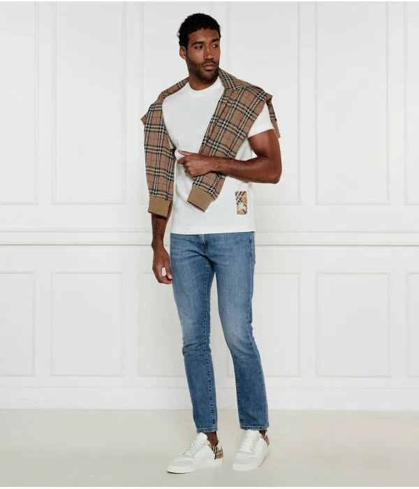 Мужская футболка хлопковая T-Shirt Burberry, белый — фото 2