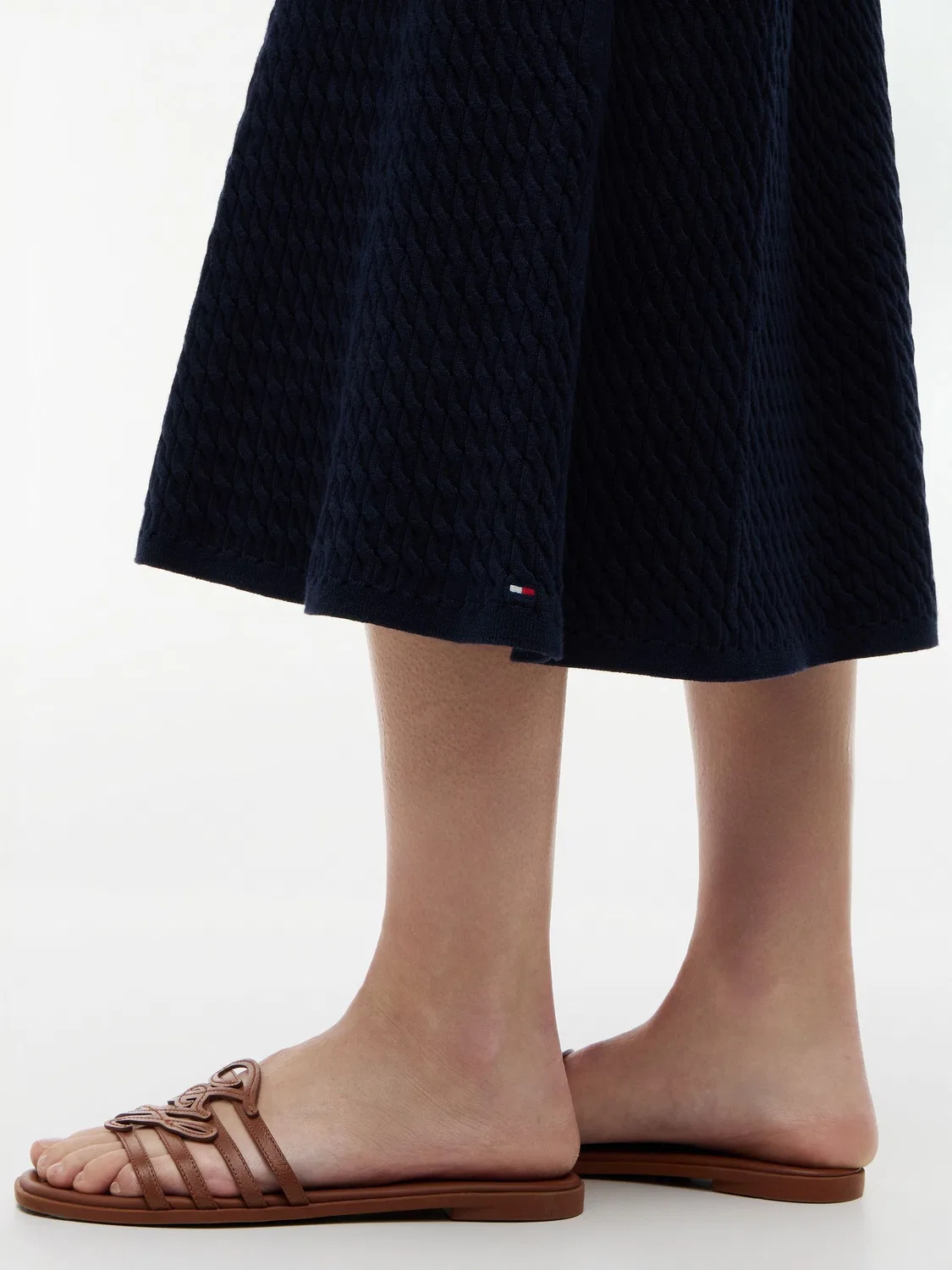 Юбка миди А-силуэта вязаная, модель Cable Knit Relaxed A-Line Tommy Hilfiger, синий — фото 4
