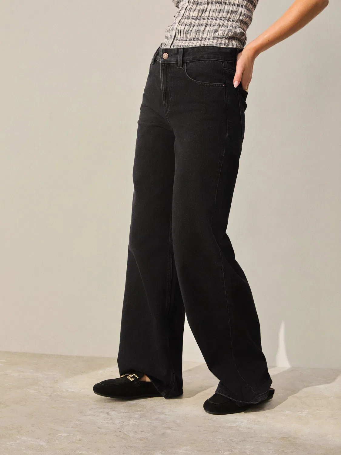 Джинсы Wide Leg Denim Next, черный — фото 3