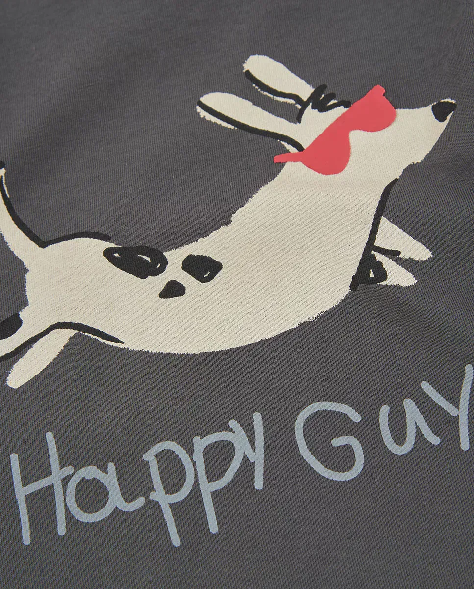 Детская футболка для мальчиков с длинным рукавом Happy Guy Boboli, Красный / Черный — фото 2
