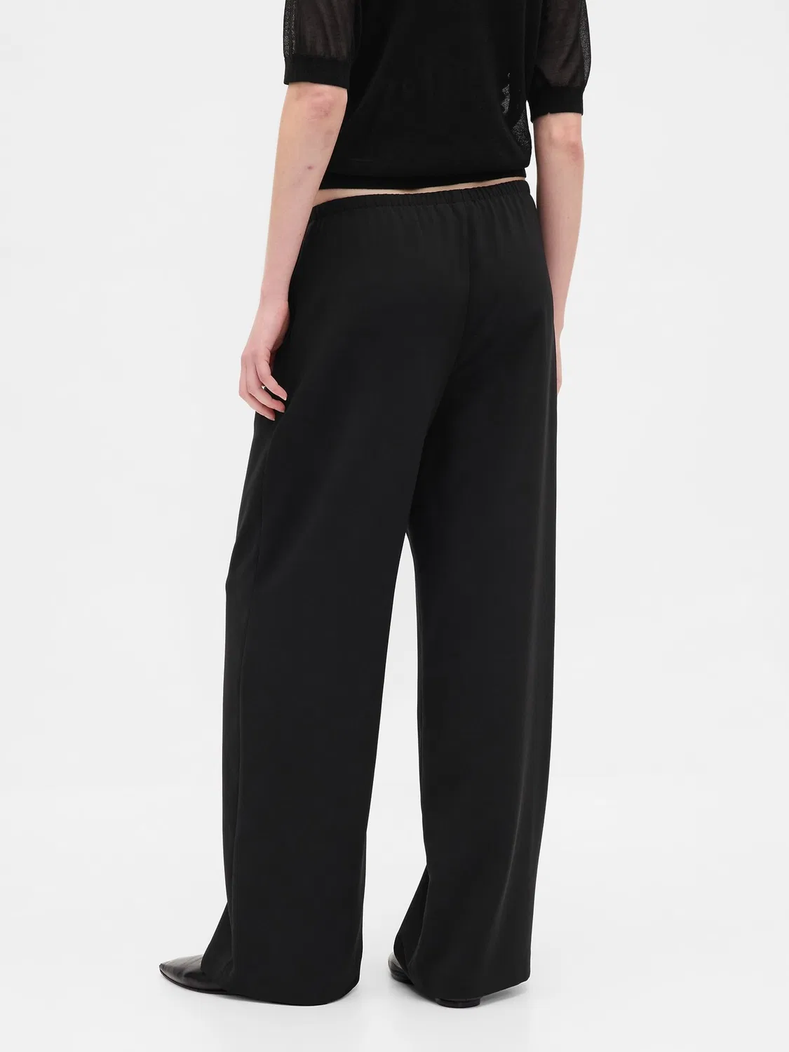 Брюки широкие Easy Wide-Leg Gap, черный — фото 4
