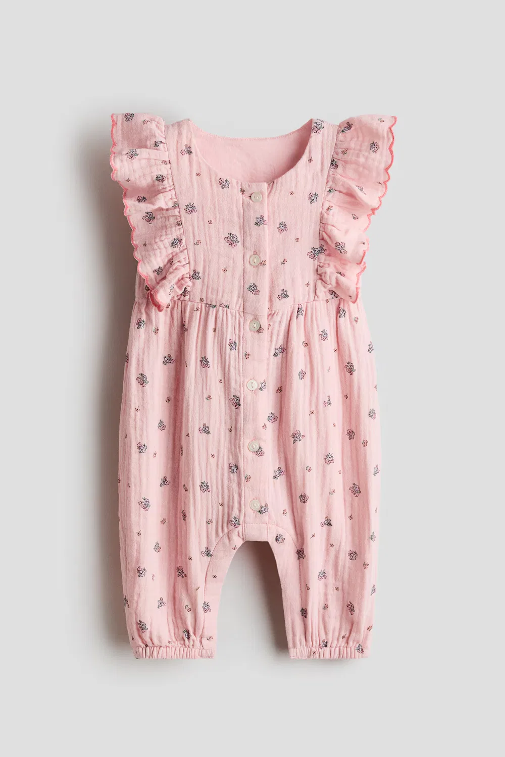 Комбинезон из муслина с оборками H&M, Hellrosa/Geblümt