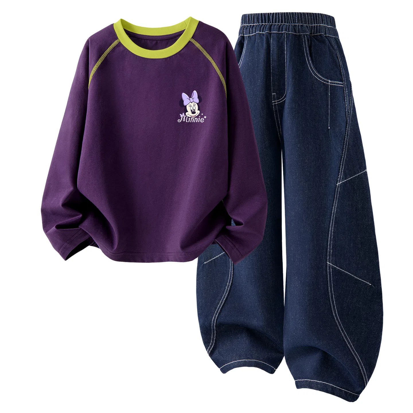 Детский комплект спортивной одежды с длинным рукавом Disney, Mulberry Purple/Denim Dark Blue