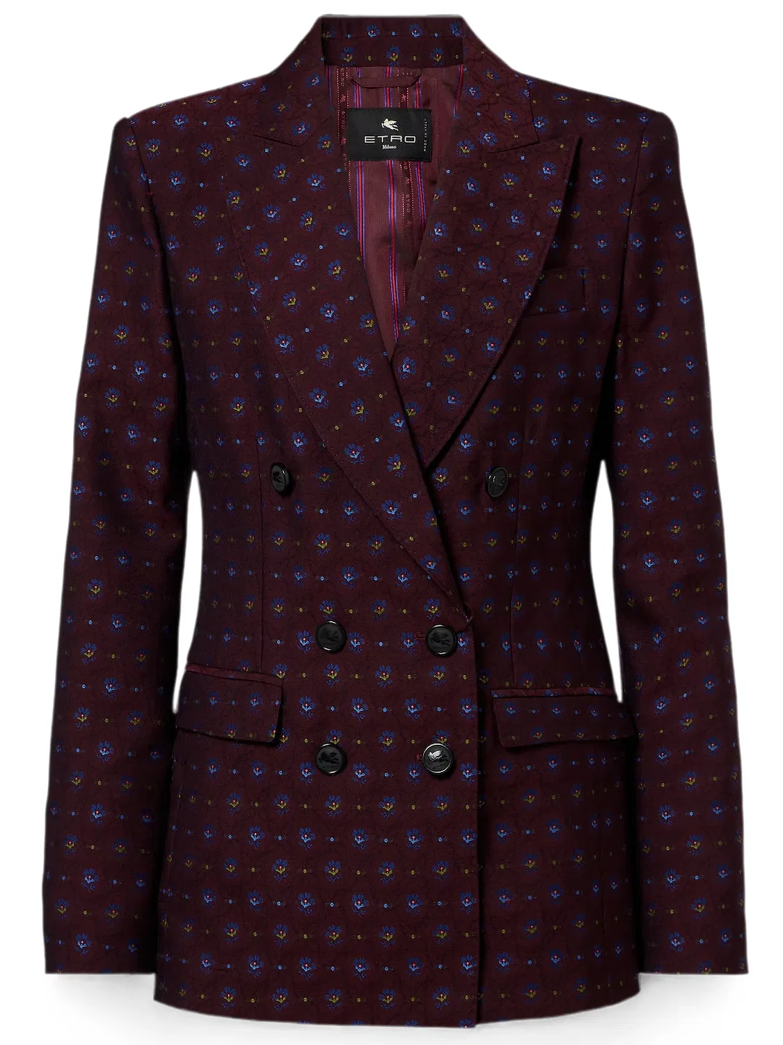 ETRO Блейзер двубортный жаккардовый красный — фото 2