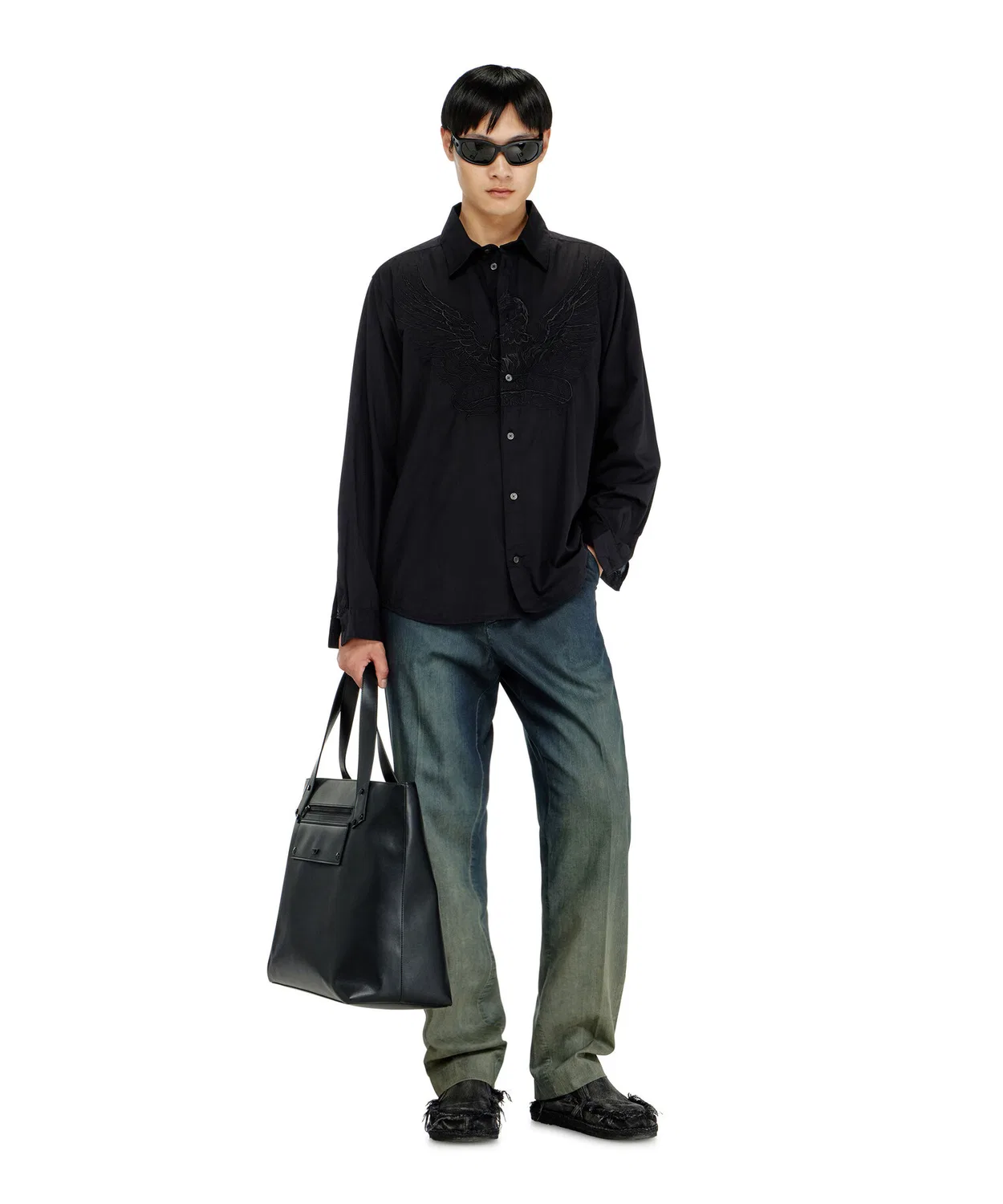 Мужская рубашка с длинным рукавомS-SIMPLY-A-JMCK DIESEL, Black — фото 3
