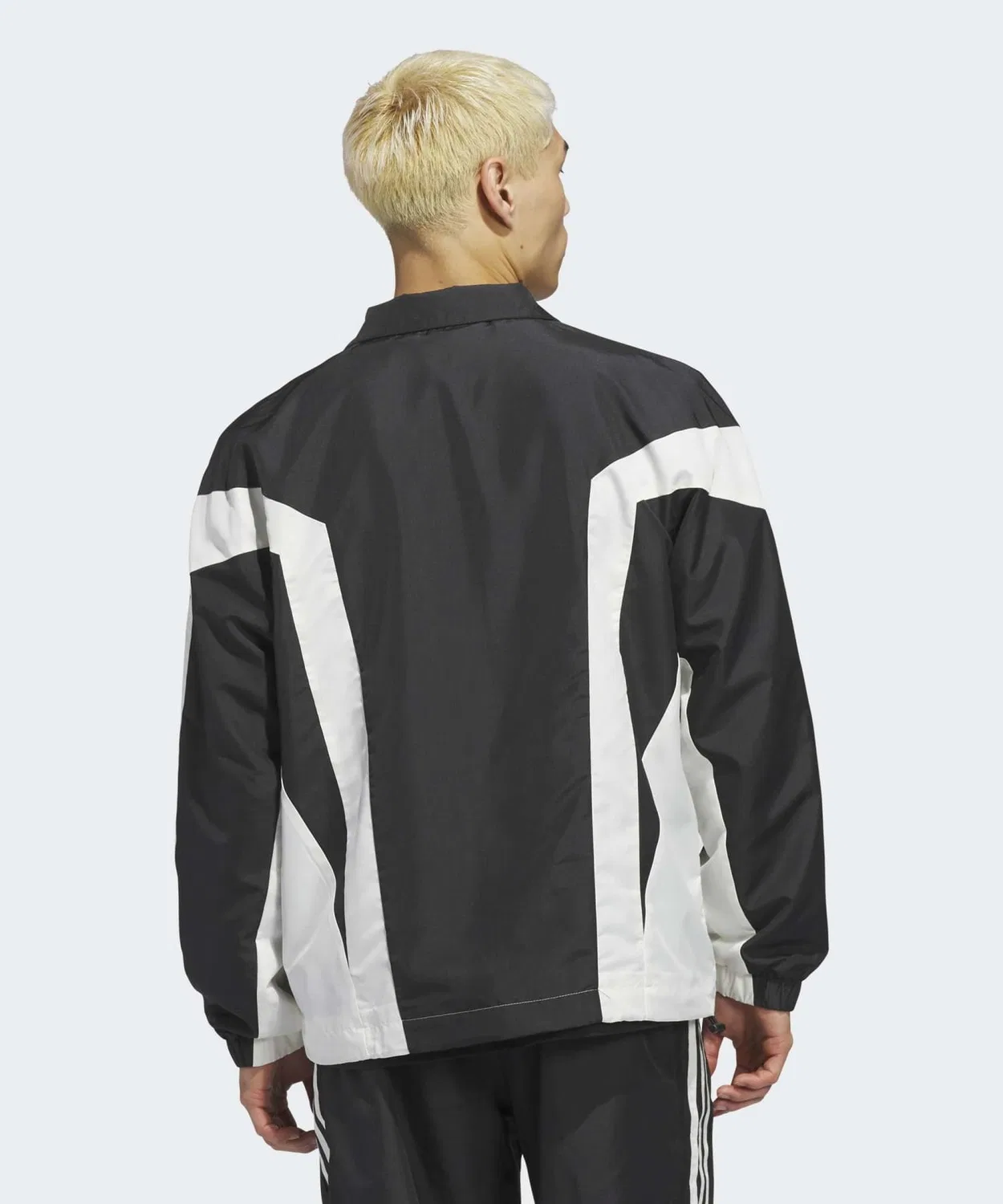 Мужская куртка-ветровка с высоким воротником, свободного кроя, Adidas Originals, Black — фото 4