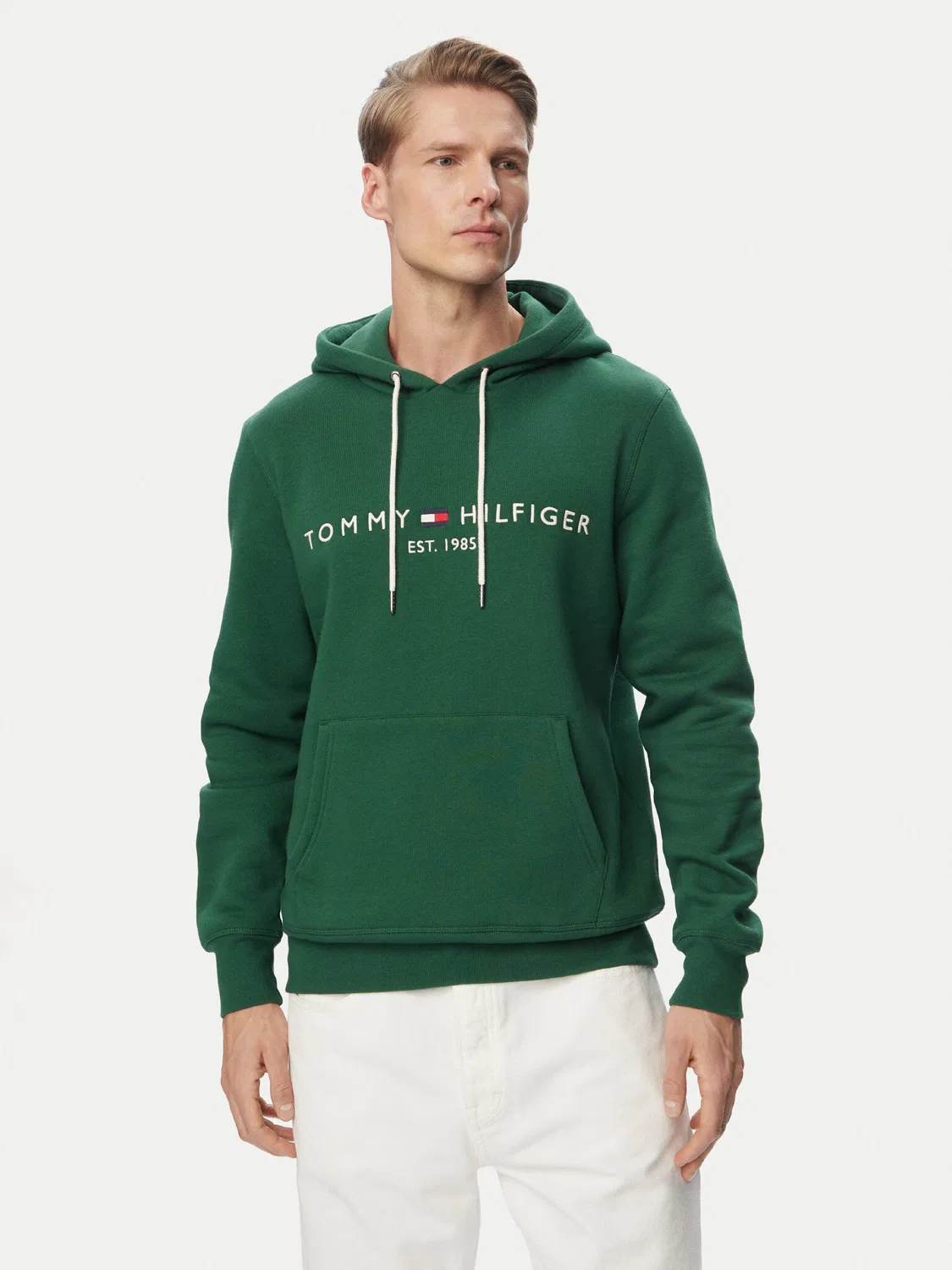 Мужская толстовка стандартного кроя Logo Tommy Hilfiger, темно-зеленый