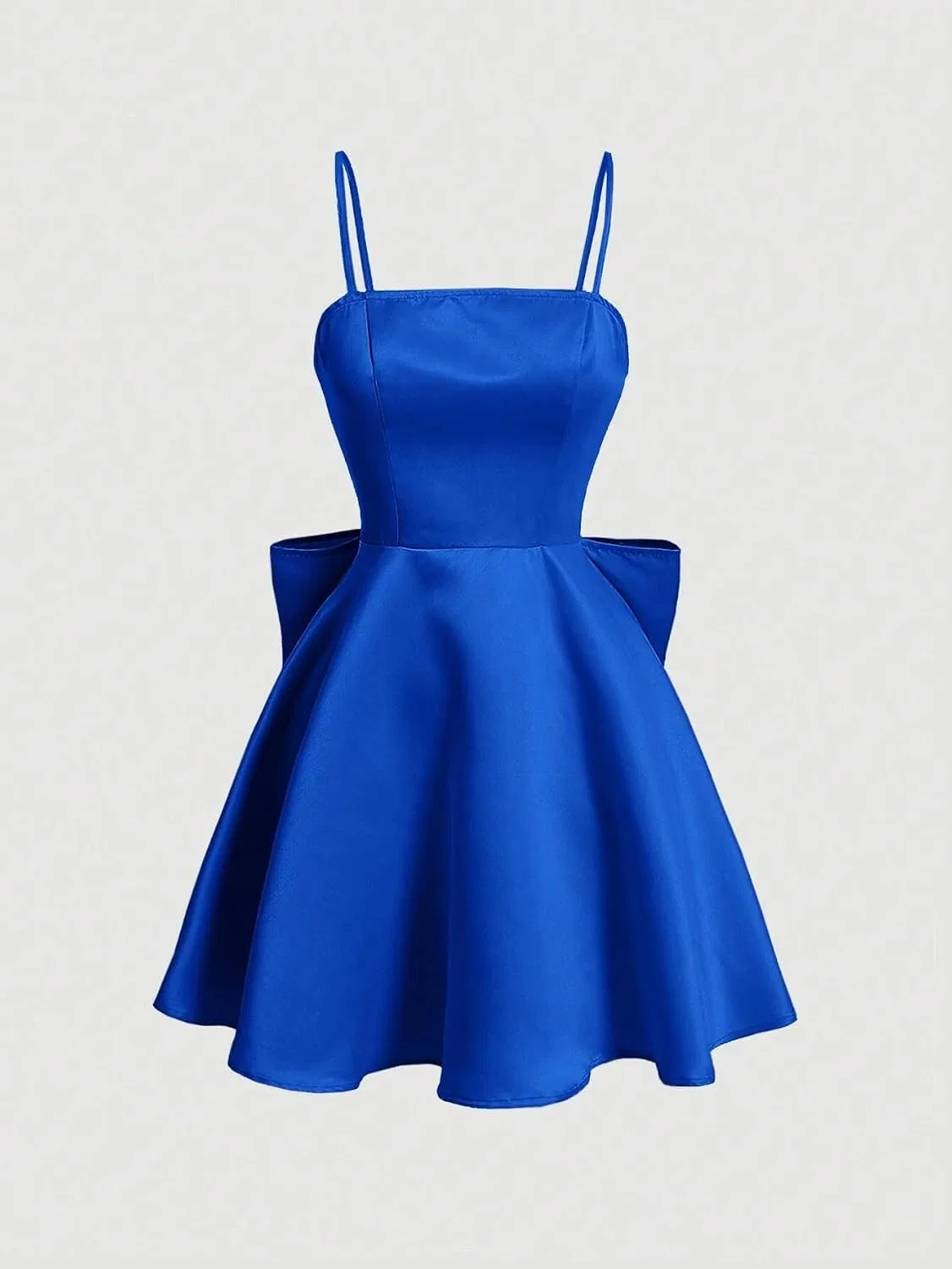 Женское повседневное платье на тонких бретелях с бантом на спине, Royal Blue — фото 4