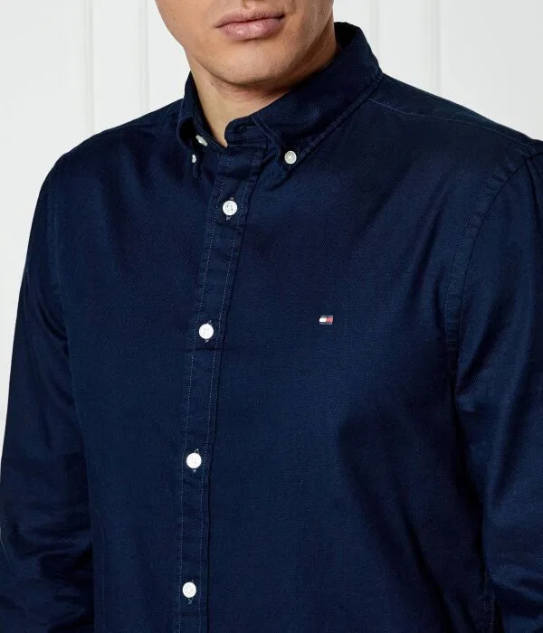 Мужская рубашка Flex Dobby Tommy Hilfiger, Blu Marino — фото 4