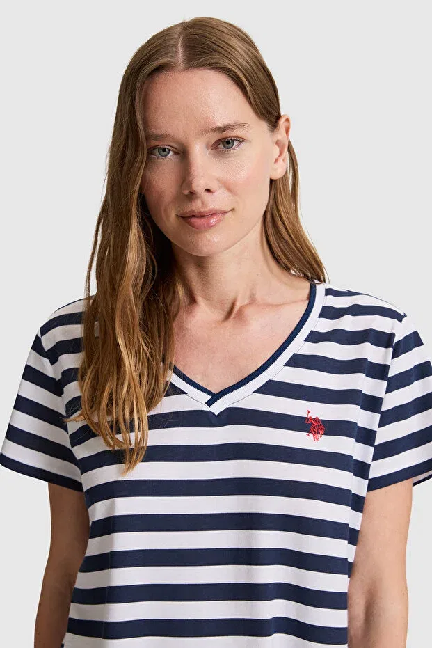 Женская футболка с длинным подолом U.S. Polo Assn., Navy Blue — фото 2