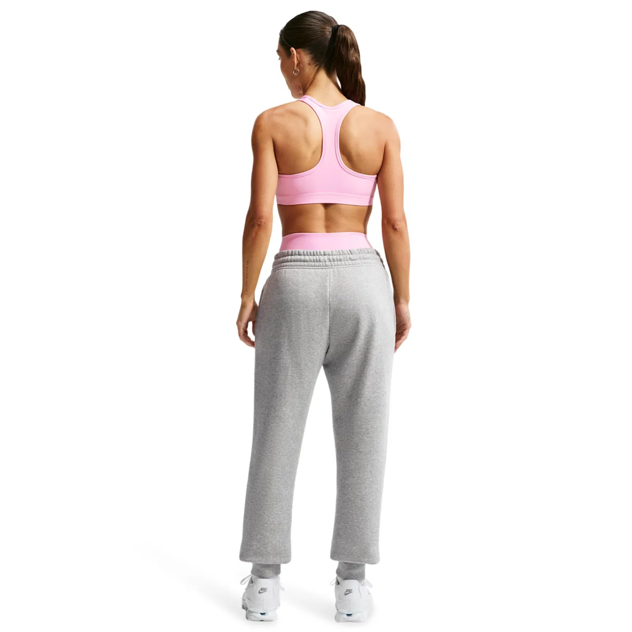 Женский спортивный бюстгальтер средней поддержки Dri-FIT Swoosh Nike, цвет White/Pink Rise — фото 4