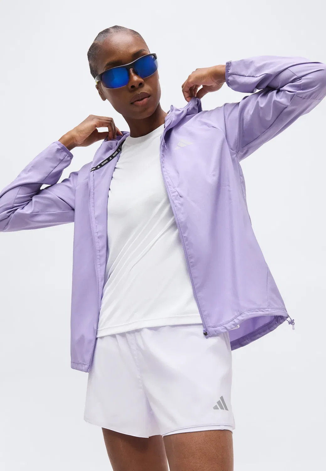 Run ess jkt w - ветровка Adidas Performance, Magic Lilac — фото 4
