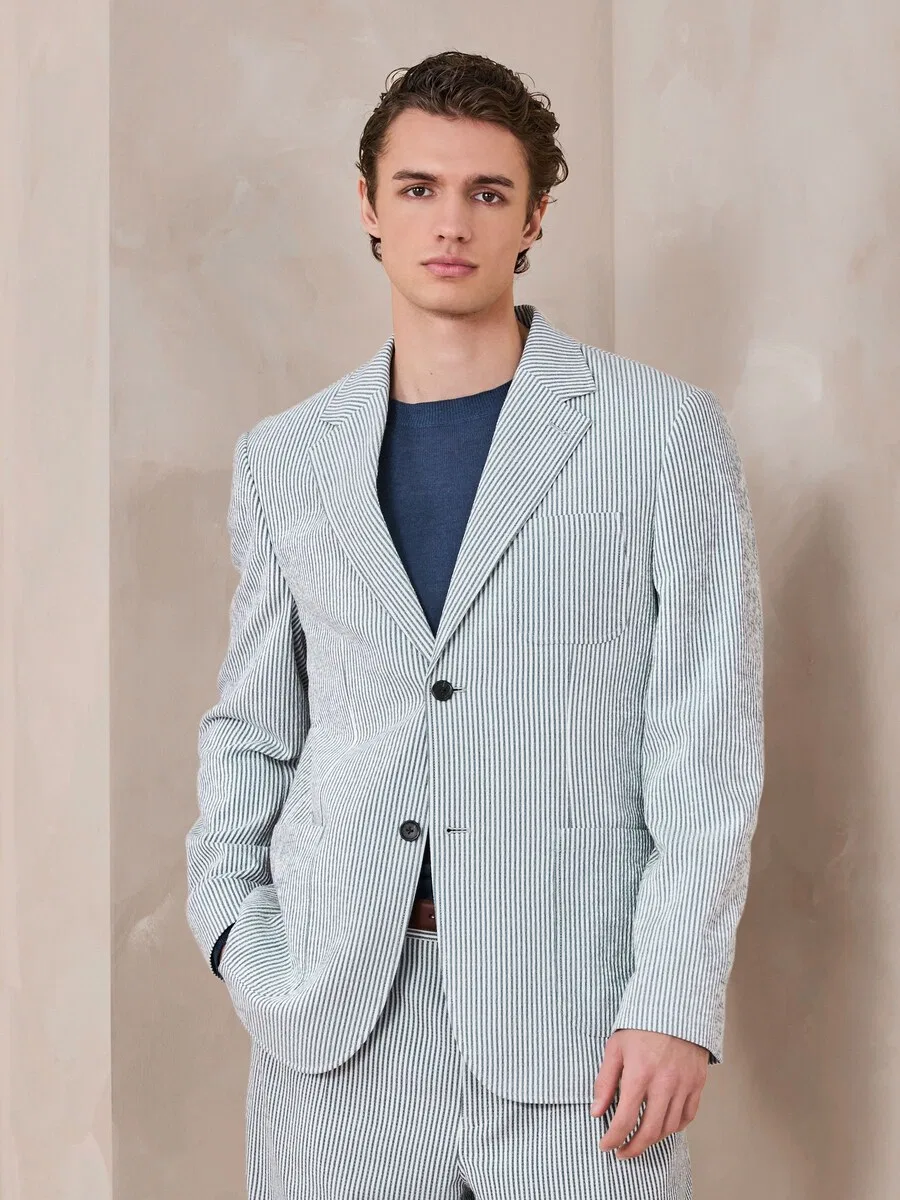 Пиджак Next Comfort fit цвета дымчато-голубой — фото 2