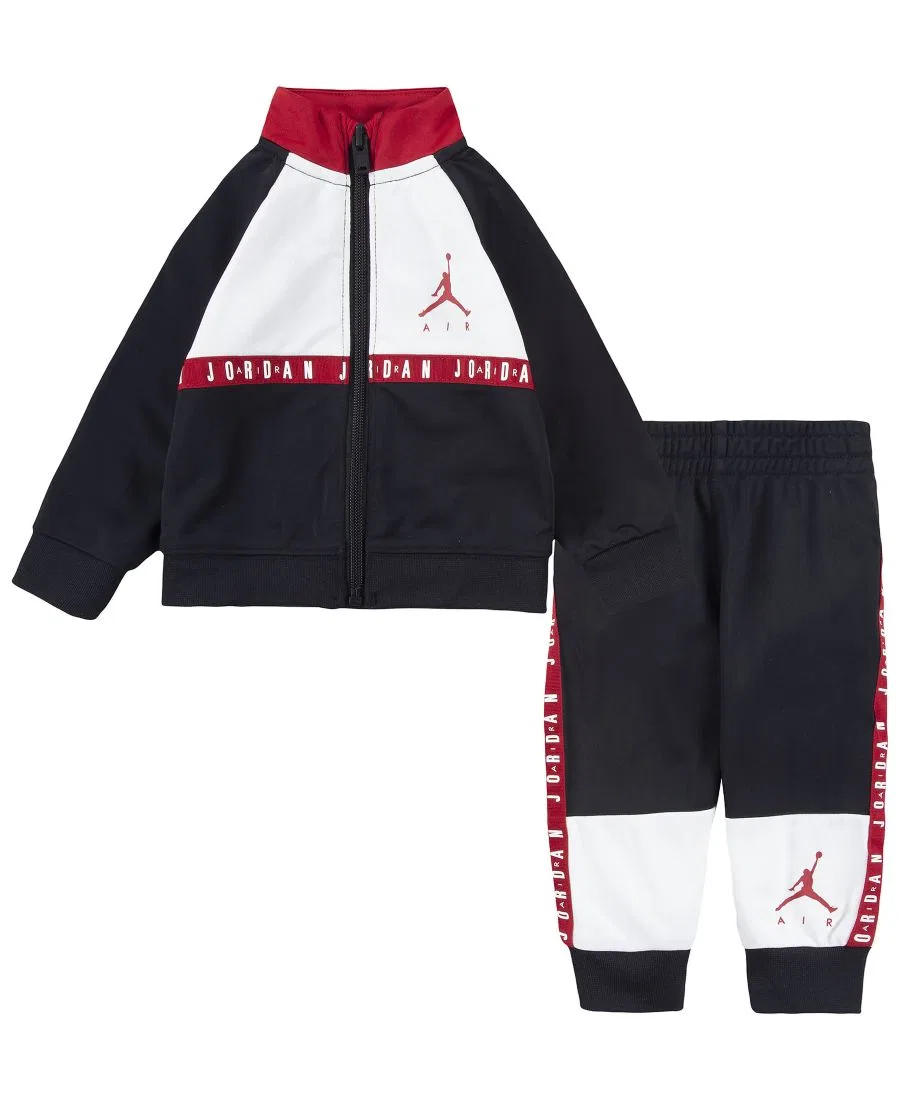 Детский спортивный костюм-двойка с цветовой блокировкой и логотипом Jordan, Black