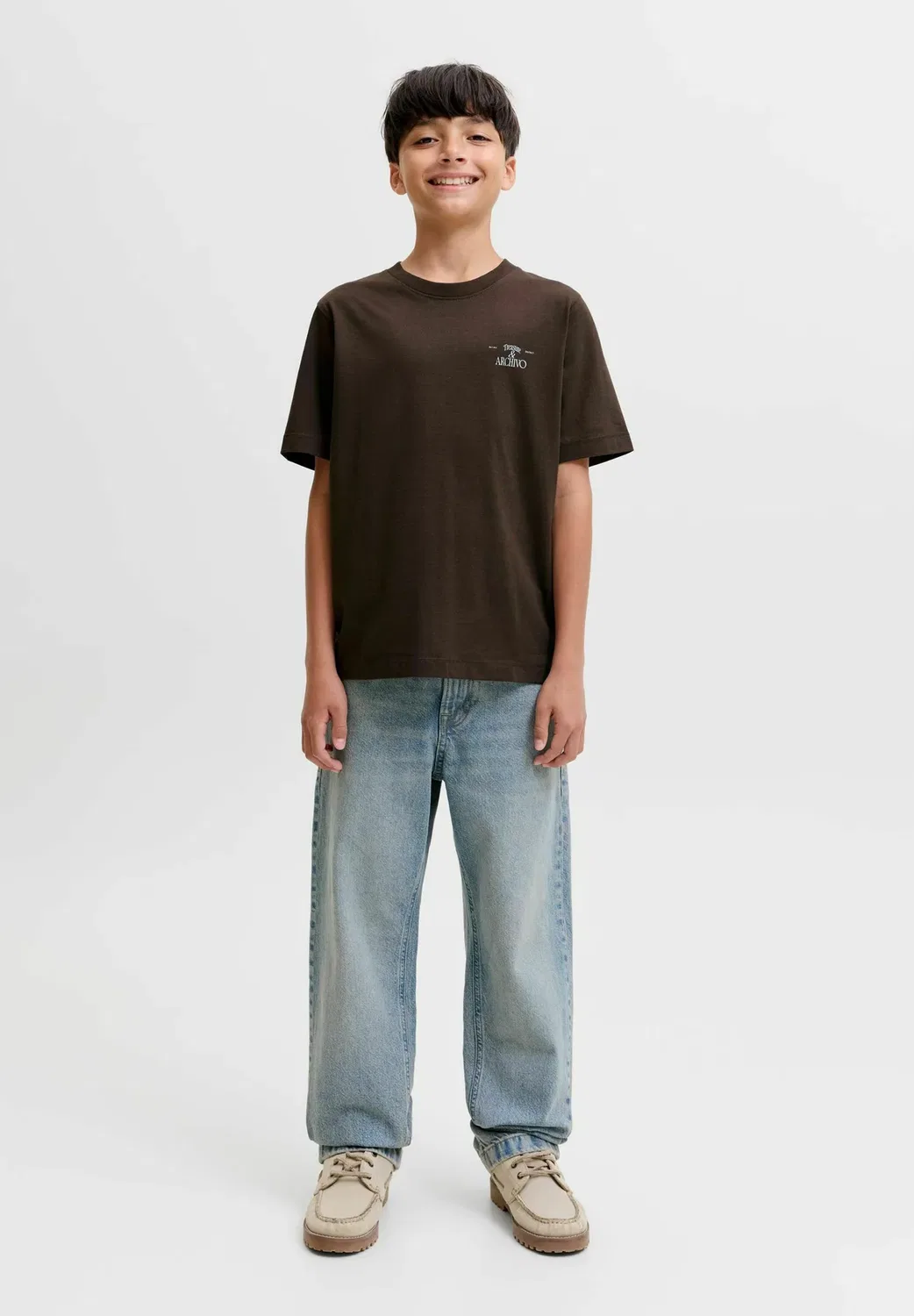 Футболка с принтом на спине, футболка для мальчиков - футболка с принтом Jack & Jones Junior, Java