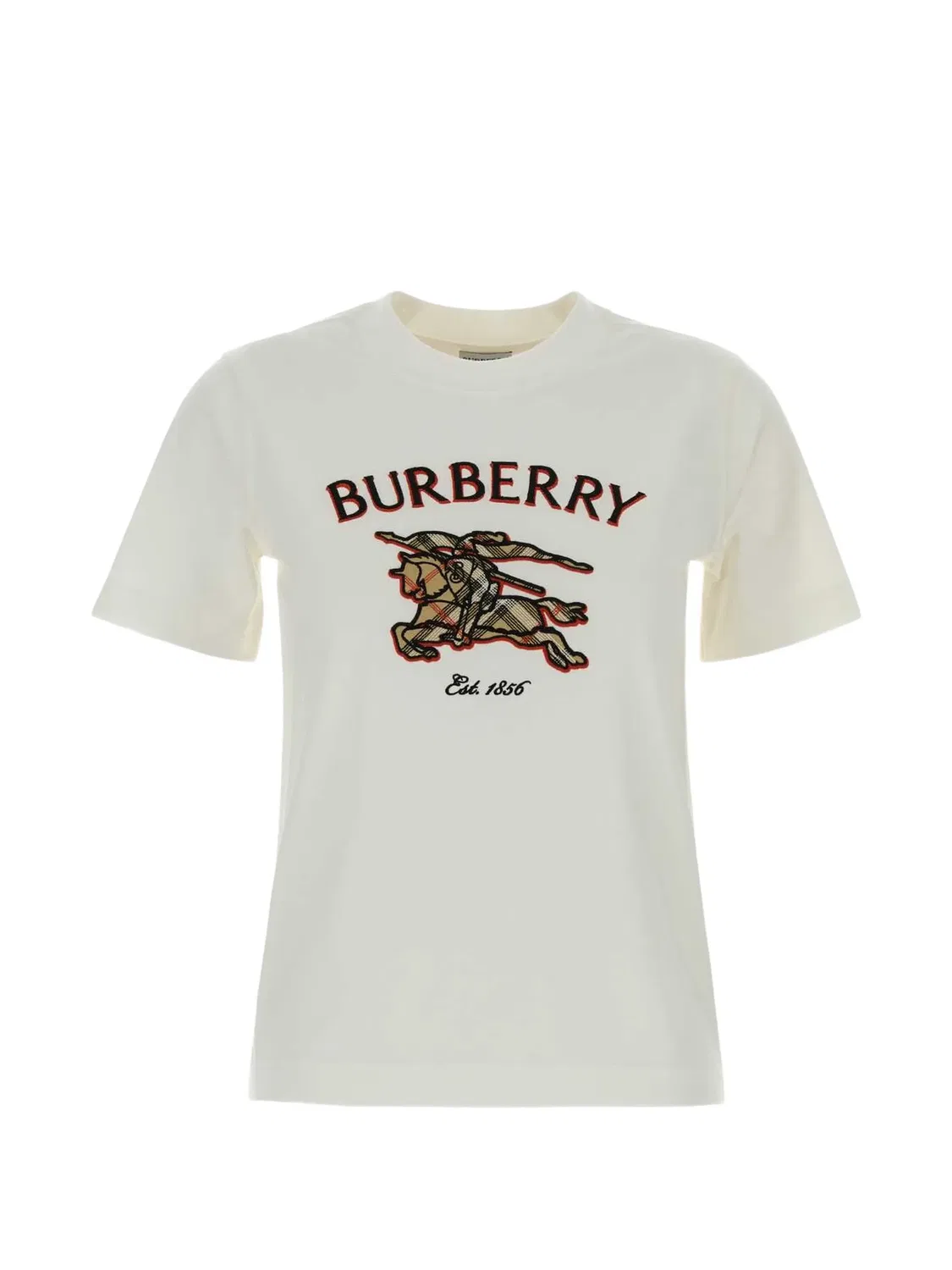 Футболка Knight Check из хлопка Burberry, белый