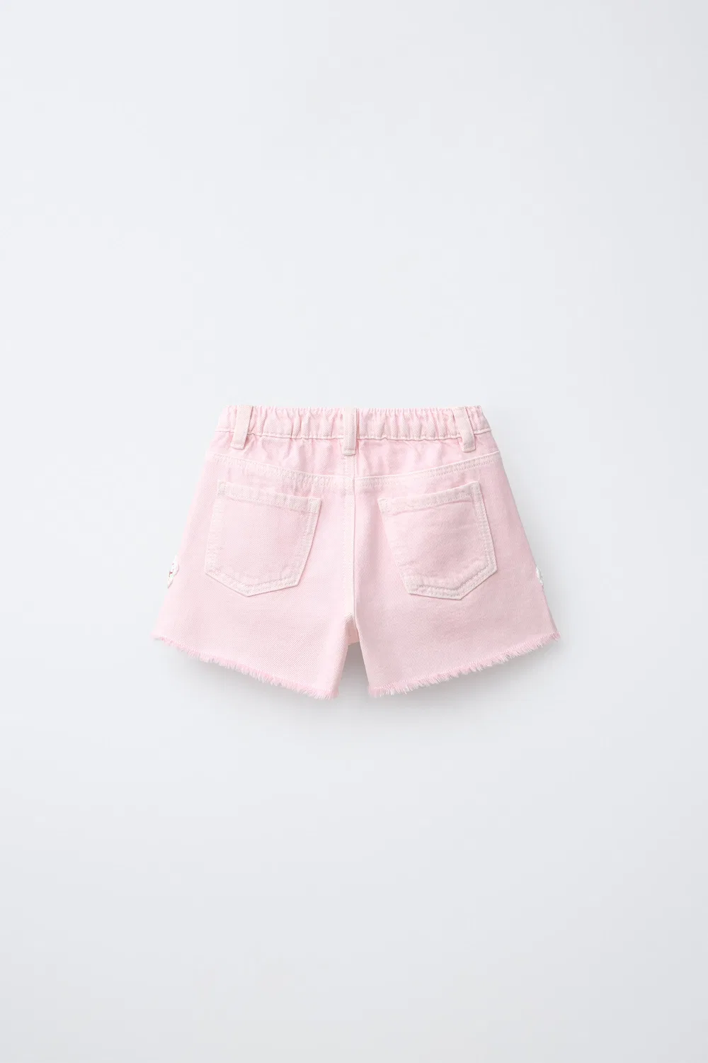 Бермудские шорты из саржи с вязаными цветами ZARA, Pink/White — фото 2