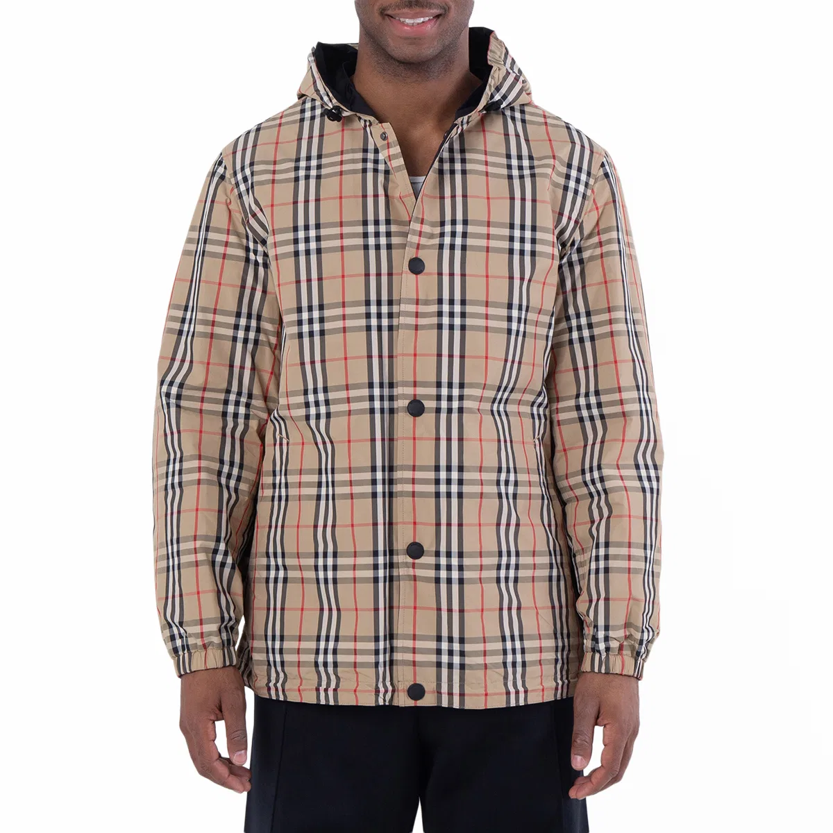 Куртка с капюшоном, двусторонняя, с принтом Checked Burberry, Archive Beige Ip Chk/Black