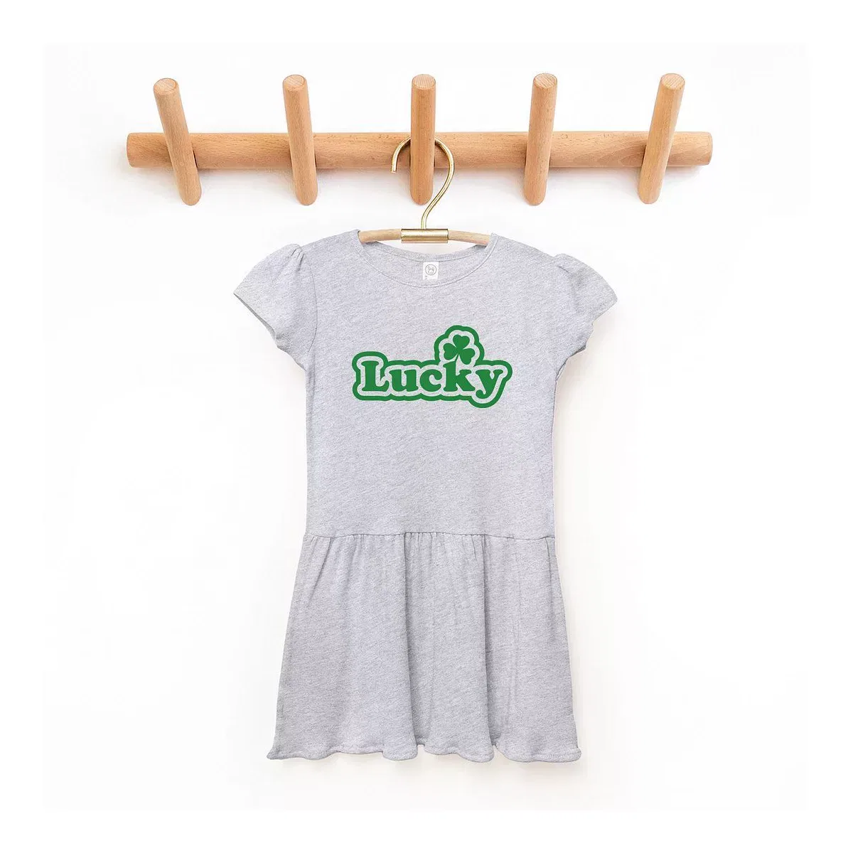 Детское платье с принтом Lucky Bold The Juniper Shop, Heather Grey
