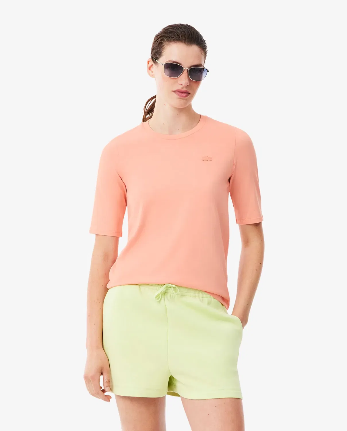 Футболка женская Lacoste Rosa с французским рукавом