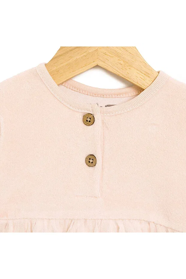 Детское платье для девочек бархатное Hellobaby newborn girl velvet dress baby girl Ebebek Hello Baby, Ecru — фото 3