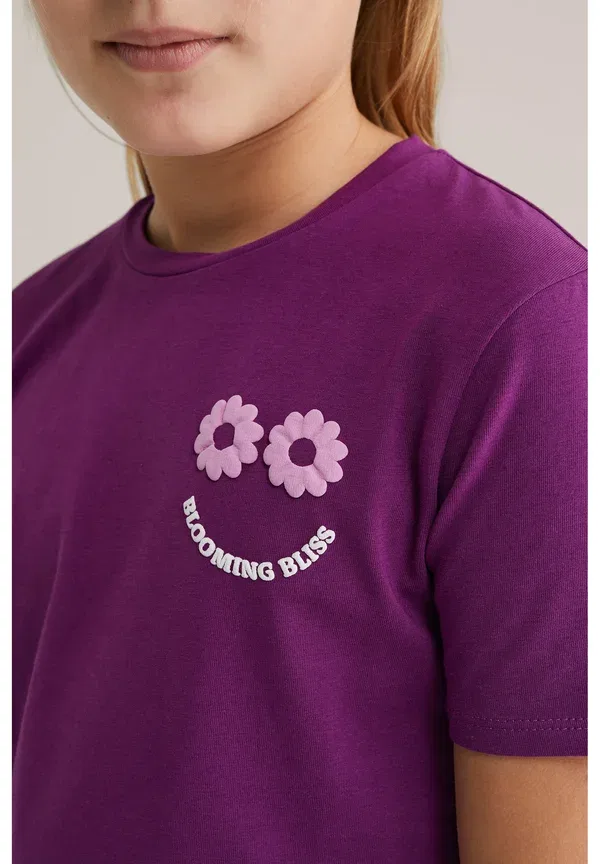 Пижамный комплект с цветочным принтом, We Fashion, purple, фиолетовый — фото 2