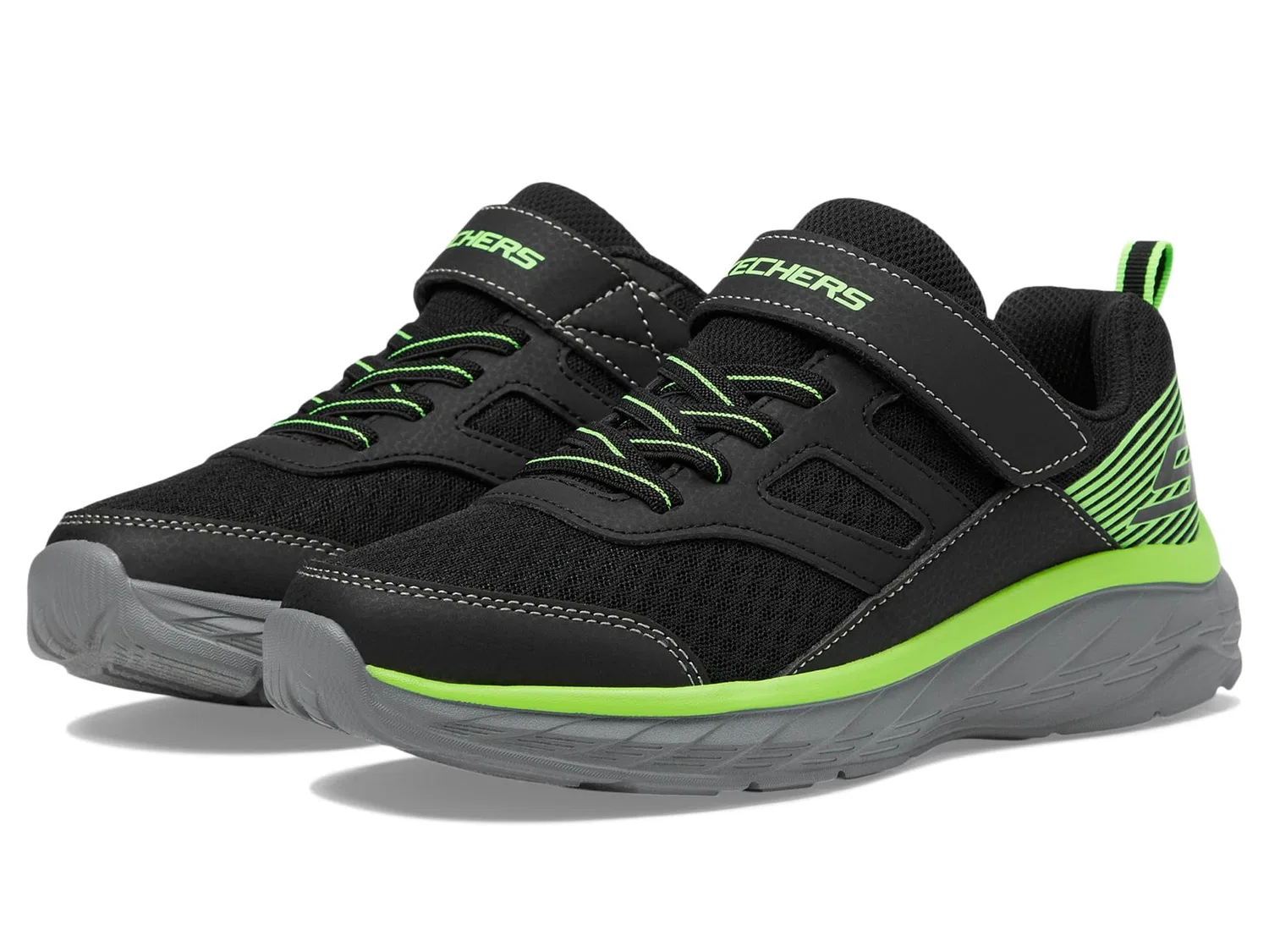 Детские кроссовки для девочек с принтом Fuse Tread Skechers, Lime Black