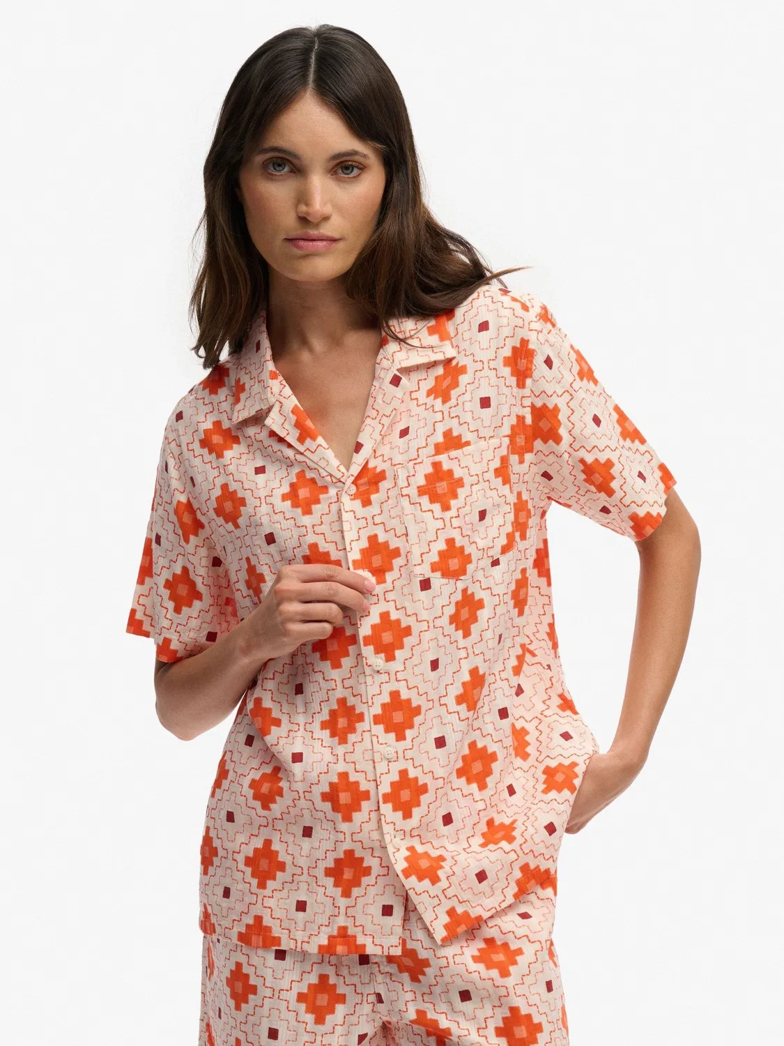 Рубашка с коротким рукавом Beach Printed Superdry, оранжевый