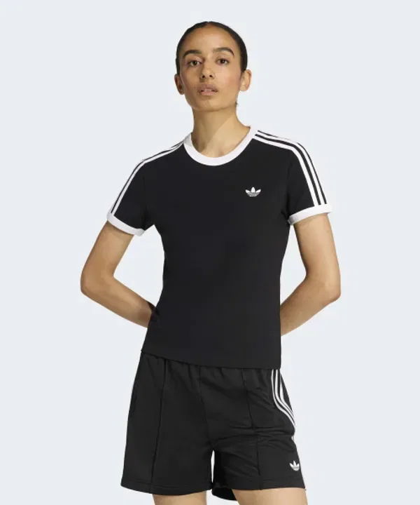Футболка с 3 полосками, Slim Fit, Adidas, черный, белый