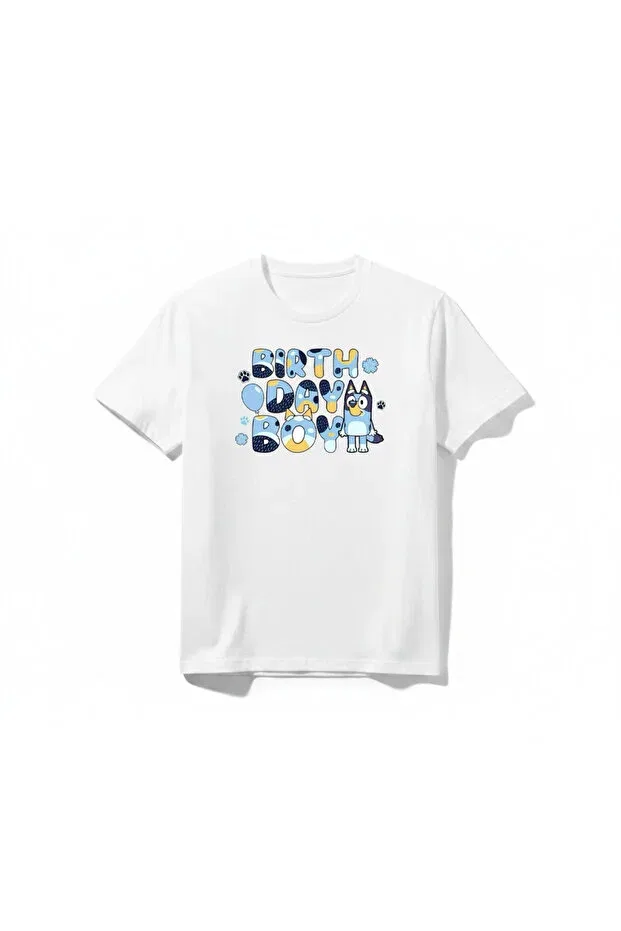 Детская футболка с принтом Bluey Birthday Themed Urbantrendstore, White