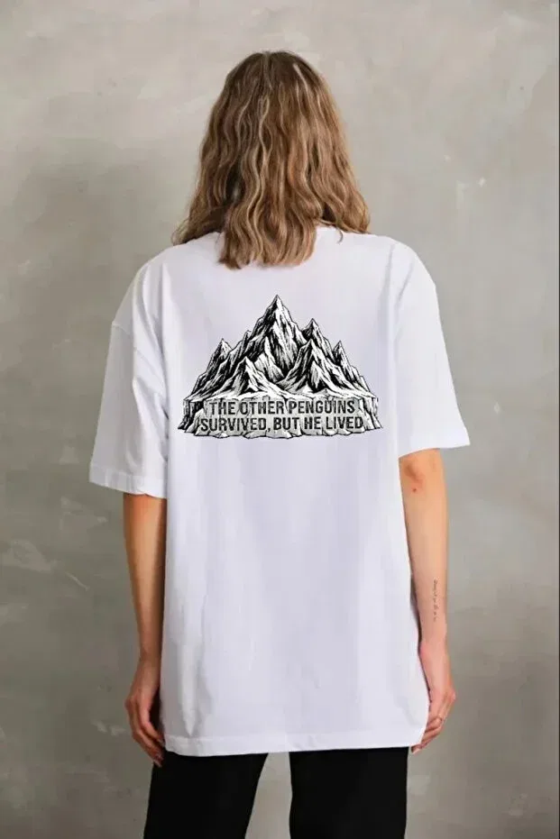 Детское платье-футболка с принтом Nihilist Penguin Themed Vella Moda, White